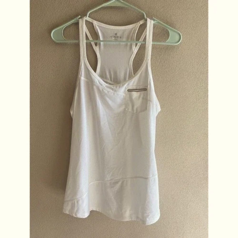 Athletes white flowy tank